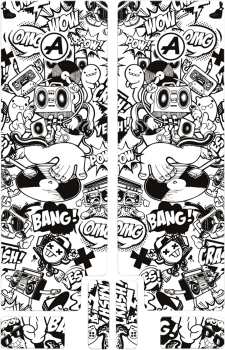 FORK DECAL BK COMIC MAT