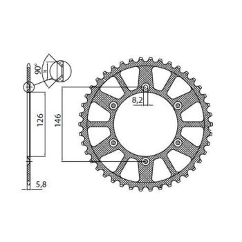 REAR SPROCKET 520 49T ERGAL