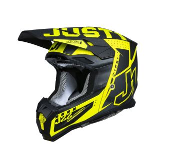 Just1 Helmet J-22 F Junior Falcon Titanium/Black/Fluo Yellow