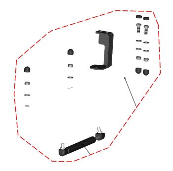 DFK Gas spring incl. bracket Right Polaris Ranger 570 Midsize 2022->