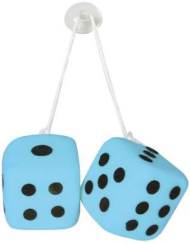 TÄRING, HELESININE/VALGE 6,5X6,5CM