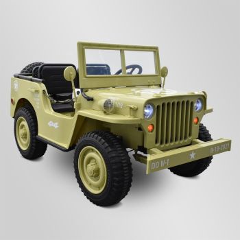 VOITURE ÉLECTRIQUE ENFANT JEEP WILLYS 3 PLACES 24V SABLE