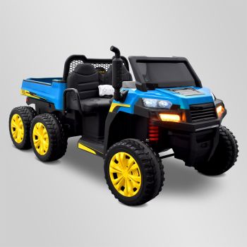 TRACTEUR ÉLECTRIQUE ENFANT 6X6 AVEC BENNE BASCULANTE V2 BLEU