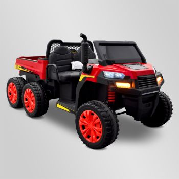 TRACTEUR ÉLECTRIQUE ENFANT 6X6 AVEC BENNE BASCULANTE V2 ROUGE