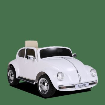 VOITURE ÉLECTRIQUE ENFANT VOLKSWAGEN COCCINELLE VERSION RÉTRO BLANC