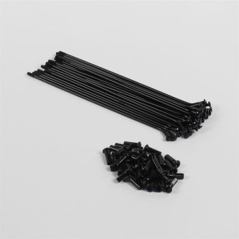 JEU DE 32 RAYONS DE ROUE NOIR 1,6 X 17"