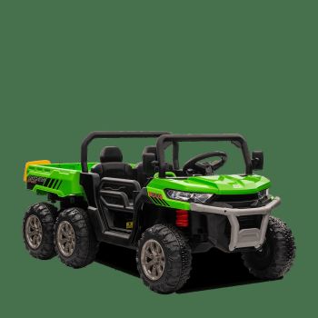 TRACTEUR ENFANT 6X6 AVEC BENNE BASCULANTE ÉLECTRIQUE VERT