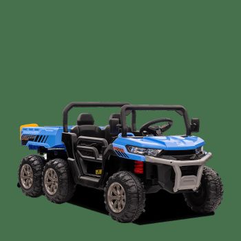 TRACTEUR ENFANT 6X6 AVEC BENNE BASCULANTE ÉLECTRIQUE BLEU