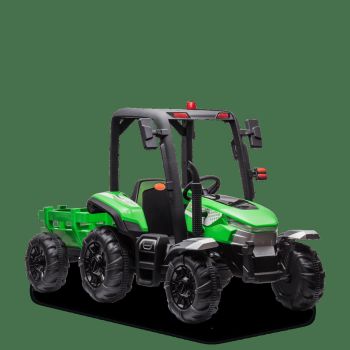 TRACTEUR ENFANT ÉLECTRIQUE AGRICOLE XL AVEC REMORQUE VERT