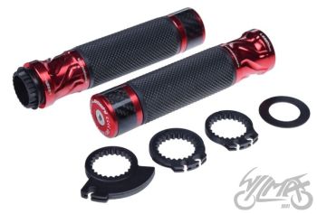 Gripid 22/24mm, rullgaasile Leoshi 655a, punane