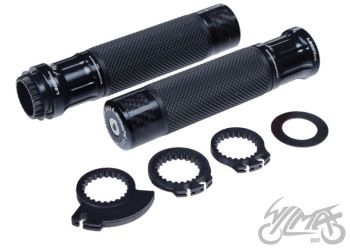 Gripid 22/24mm, rullgaasile Leoshi 655, must