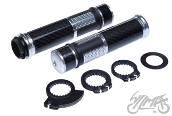 Gripid 22/24mm, rullgaasile Leoshi 657 - hõbe/carbon