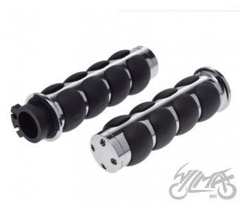 Gripid 22/24mm, rullgaasile - must/hõbedane