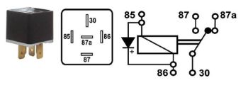 RELEE 12V 20/30A 5-KL DIOODIGA