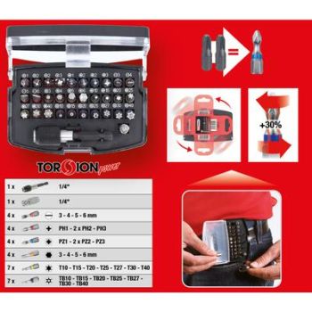 Otsikute komplekt 1/4" TORSIONpower 32-osa