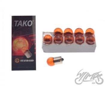 PIRN 12V 10W G18 BA15S AMBER 10TK PAKK TACO