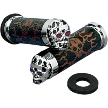 CHR SKULL GRIP W/RED EYES
