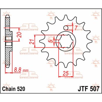 SPROCKET FRONT 14T 520