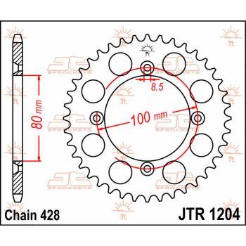 SPROCKET REAR 50T 428