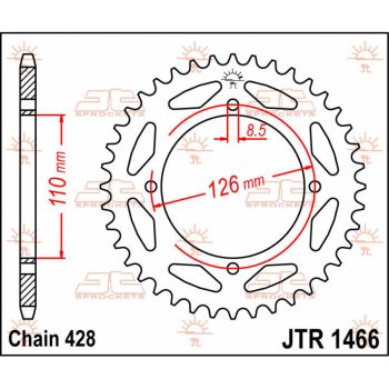 SPROCKET REAR 47T 428