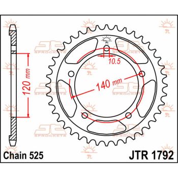 SPROCKET REAR 45T 525