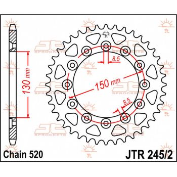 SPROCKET REAR 45T 520