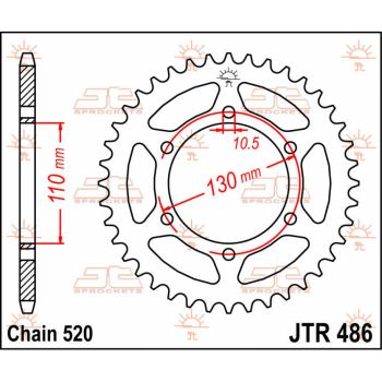 SPROCKET REAR 45T 520