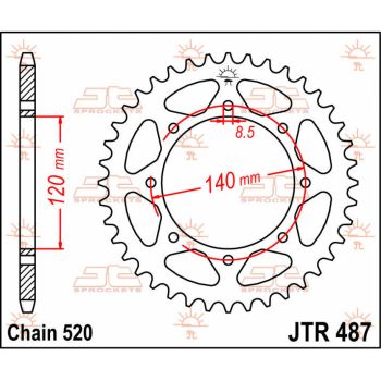 SPROCKET REAR 43T 520