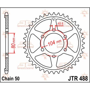 SPROCKET REAR 45T 530