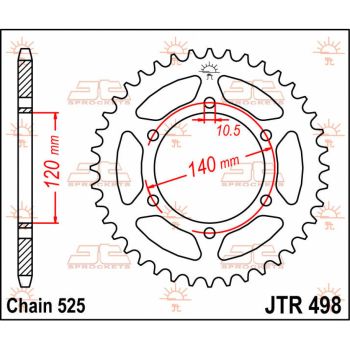 SPROCKET REAR 44T 525