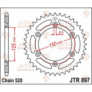 SPROCKET REAR 45T 520