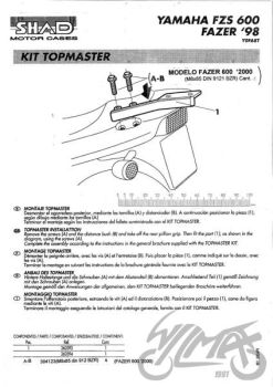 Kohvri adapter, ülemine - Shad, Yamaha Fazer 600