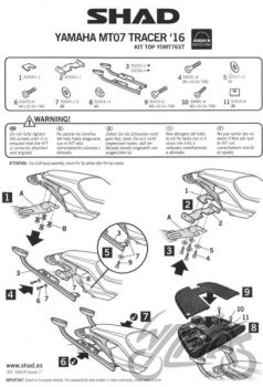 Kohvri adapter, ülemine - Shad, Yamaha MT 07