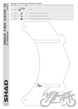 Kohvri adapter, ülemine - Shad, Yamaha x-max 125 250