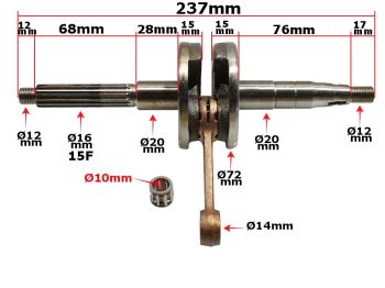 WAŁ KORBOWY KEEWAY PIN 10mm