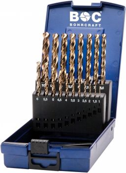 HSS-E DIN 338 COBALT TYPE N IN ABS-BOX 19-PCS. 1.0 - 10.0 X 0.5 MM INC. / KE10 BOHRCRAFT