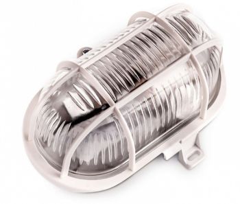 230V PLAFOON/VALGUSTI SOMA PLASTIK OVAAL KLAASKUPLIGA VALGE E27 MAX60W IP44 KOBI