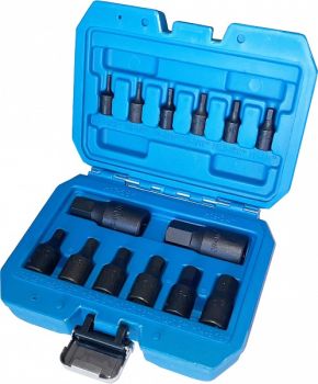 14-OS. 1/4"+3/8"+1/2" LÜHIKESTE LÖÖK-KUUSKANTOTSIKUTE KOMPL. TOLL. 3/32"-3/4" TRIUMF