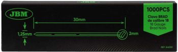 NAELAPÜSTOLI NAELAD 18GA 30X1.25MM (1000TK) JBM