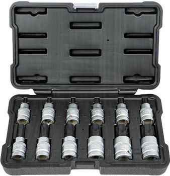 12-OS. 1/2" TORX PADRUNOTSIKUTE KOMPL. T20-T100. PIKK/LÜHIKE JBM*