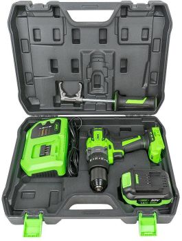 20V AKUTRELLI KOMPLEKT PUUR-LÖÖK-KRUVI. 0-13MM. 150NM. HARJAVABA. LED. +AKU+LAADIJA JBM*