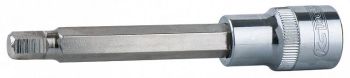 CHROME+ HEX BIT SOCKET. DEEP. 3/8". 10MM