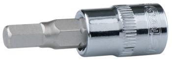 CHROME+ HEX BIT SOCKET. 3/8". 1/4"