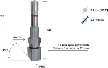 TPMS VENTIIL WONDER 1353 VEOAUTO VALUVELJELE 9.7MM