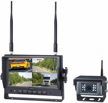 JUHTMEVABA TAGURDUSKAAMERA KOMPLEKT VIGNAL IP69K + 7" EKRAAN 12/24V