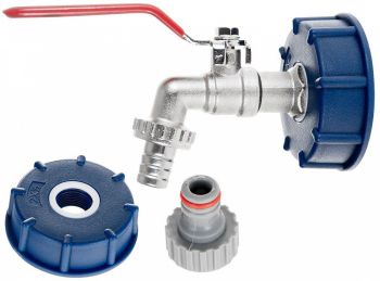 IBC ADAPTER S60*6 + 1/2" KRAAN. 3/4" VÄLISKEERMEGA GEKO