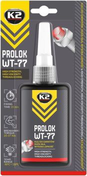 K2 PROLOK WT-77 HIGH STRENGTH/VISCOSITY ANAEROOBNE PUNANE KEERMELIIM 50ML
