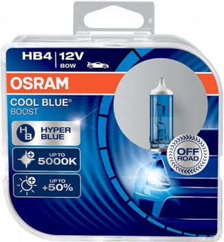 12V HB4 PIRN 80W P22D 9006 COOL BLUE BOOST HCB 2TK OSRAM