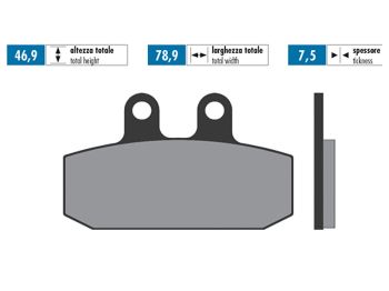 brake pads Polini organic for Aprilia, Honda, Derbi, Malaguti