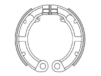brake shoe set Polini 125x20mm for drum brake for Vespa V50 (9 Zoll)